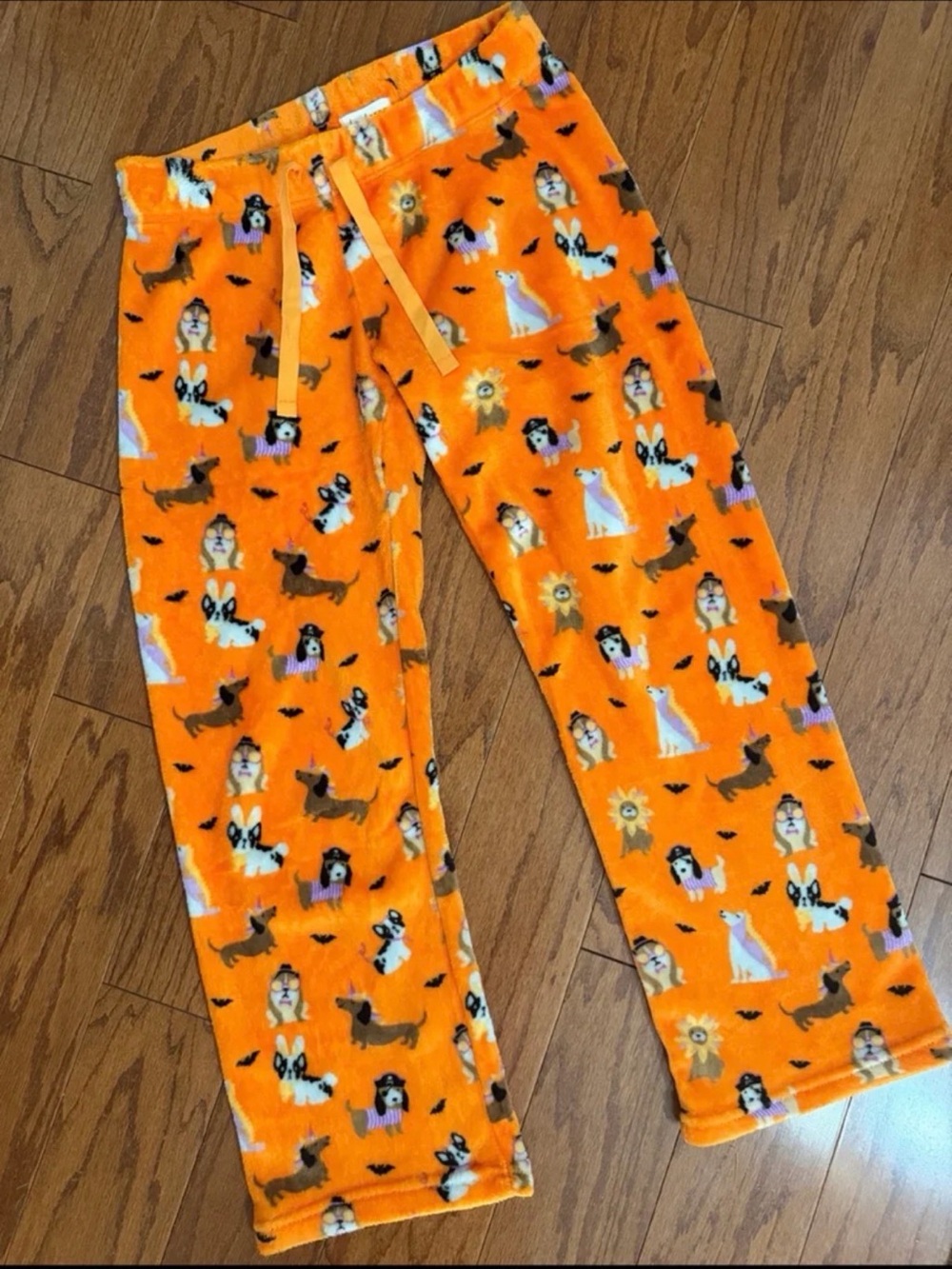 Daydream by Berkshire Home Soft orange lounger pants with dogs - Size Medium